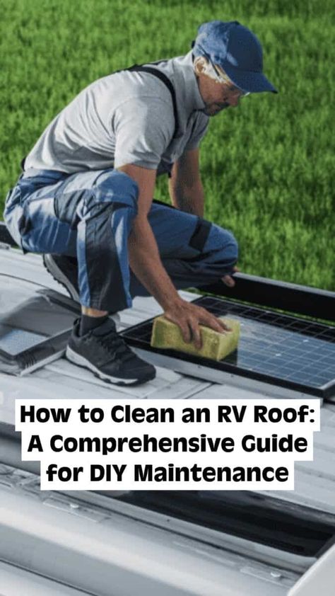 How to Clean an RV Roof: A Comprehensive Guide for DIY Maintenance Cleaning your RV roof is easy. In this guide, walk you through every step of cleaning an RV roof so you can keep it in tip-top shape. Pvc Roofing, Camper Tops, Air Conditioner Units, Rv Cover, Roof Cleaning, Rv Maintenance, Diy Cleaning Solution, Diy Rv, Rv Lifestyle