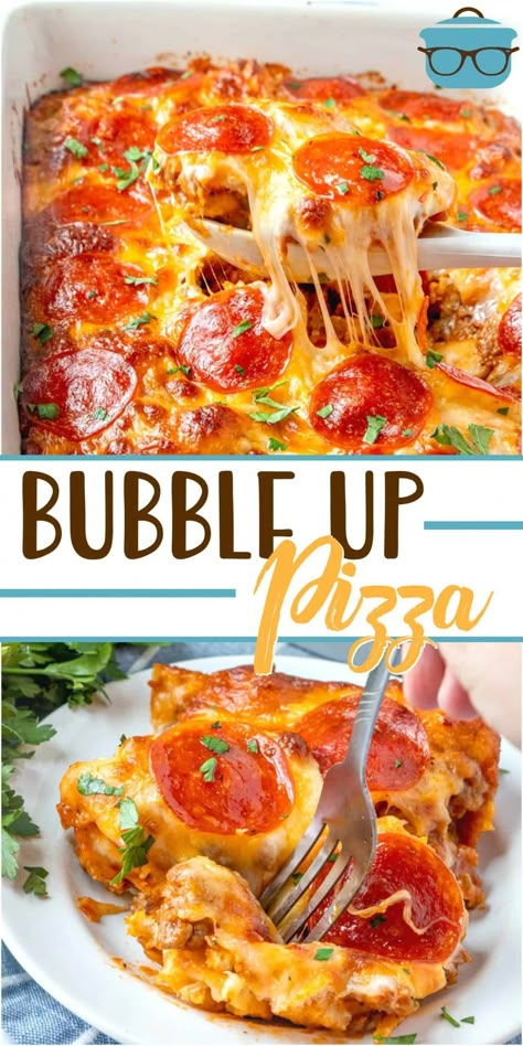 Sausage Mozzarella, Bubble Pizza, Bubble Up Pizza, Biscuit Casserole, Pizza Casserole, Meat Appetizers, Bubble Up, Pizza Recipes Homemade, Tater Tots