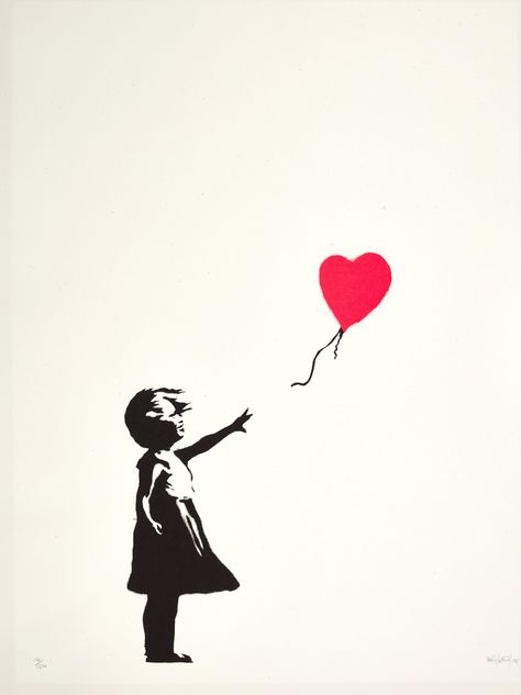 Banksy Tattoo, Banksy Posters, Girl With Balloon, Banksy Prints, Banksy Artwork, Balloon Tattoo, Banksy Wall Art, Balloon Painting, Street Art Banksy