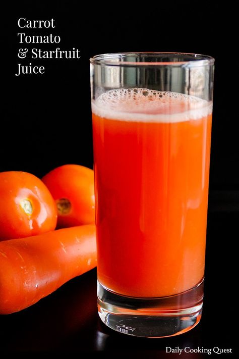 Carrot, Tomato, and Starfruit Juice Carrots Juice, Freezing Carrots, Asian Drinks, Juicing Recipe, Ginger Drink, Lemongrass Tea, Fresh Smoothies, Coconut Coffee, Yoga Books