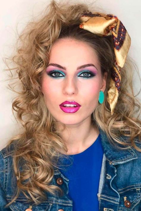 80s Hair And Makeup, 80s Makeup Looks, 80s Hair Styles, 80’s Makeup, 1980s Makeup, 80s Fashion Party, Look Disco, 80's Party Outfit, Look 80s