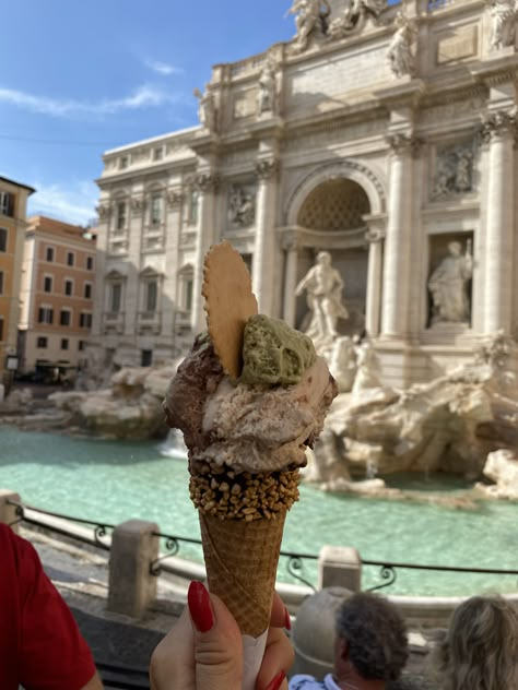 Gelato is the common word in Italian for all kinds of ice cream. In English, it specifically refers to a frozen dessert of Italian origin. Italy Gelato Aesthetic, Italian Gelato Aesthetic, Rome Moodboard, Gelato Italia, Gelato Aesthetic, Gelato In Rome, Rome Italy Aesthetic, Aesthetic Ice Cream, Gelato Italy