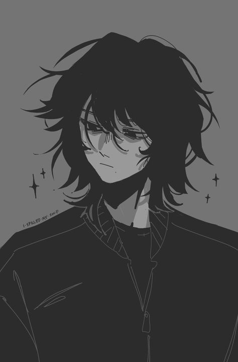 More slayy An Anime, Anime Character, Black Hair, A Man, Long Hair, Wattpad, Black And White, Anime, Hair