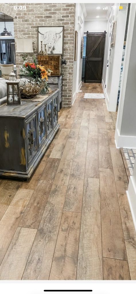 Modern Farmhouse Flooring, Flooring Grey, Farmhouse Kitchen Flooring, Rustic Hardwood Floors, Barnwood Floors, Rustic Wood Floors, Farmhouse Flooring, Cabin Floor, Lvp Flooring