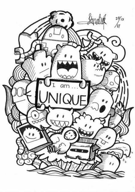 Doodle Art Tutorials and Examples Doodle Monster, Arte Doodle, Doodle Characters, Doodle Art Journals, Doodle Art Drawing, Doodle Inspiration, Kawaii Doodles, Cute Doodle Art, Doodle Art Designs