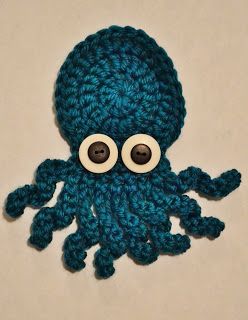 Octopus Applique, Crochet Fish Patterns, Applique Patterns Free, Crochet Applique Patterns, Crochet Applique Patterns Free, Crochet Fish, Crochet Appliques, Crochet Octopus, Crocheted Items