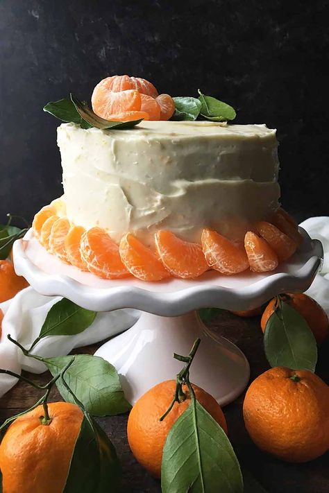 Mandarine Cake, Satsuma Recipes, Orange Cake Filling, Mandarin Orange Cake Recipe, Truvia Recipes, New Years Dessert, Mandarin Cake, Mandarin Orange Cake, Baked Gifts