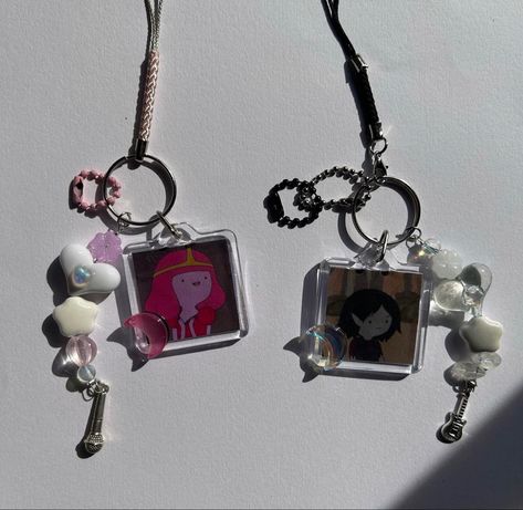 ˚tags ; #charms #y2k #pink #black #bubblegum #aesthetic Bubblegum Aesthetic, Keychain Y2k, Bubblegum Marceline, Square Keychain, Anime Y2k, Y2k Pink, Bubble Gum, Pink Black, Wish List