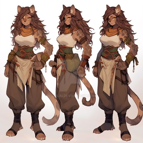 Tabaxi Female Barbarian, Lioness Anthro, Lioness Fursona, Anthropomorphic Lioness, Tabaxi Bard Dnd, Tabaxi Character Design, Dnd Tabaxi Female, Leonin Female, Tabaxi Female