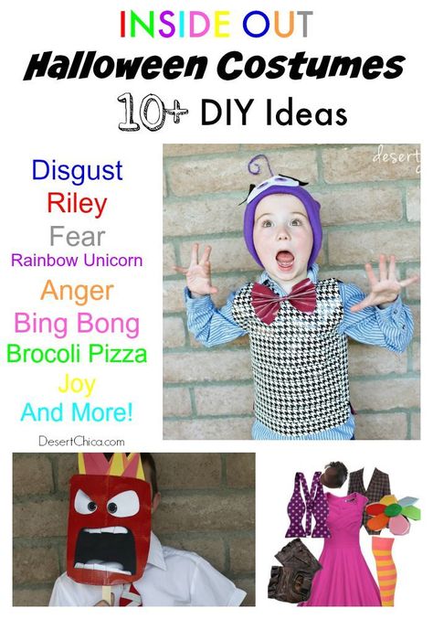 Do you want to be a character from the coolest animated film of 2015? I've brainstormed a HUGE list of Inside Out Costume ideas and am sharing them with you! Joy Inside Out Costume, Inside Out Halloween, Inside Out Fear, Sew Costume, Joy Costume, Disney Costumes For Kids, Inside Out Costume, Purim Costume, Fear Inside Out