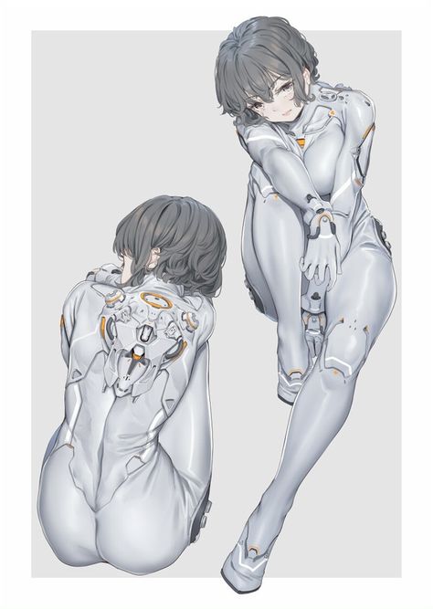 Eva Suit, Pilot Suit, Arte Cyberpunk, 캐릭터 드로잉, Robot Concept Art, Cyberpunk Art, 영감을 주는 캐릭터, Character Design References, Female Character Design