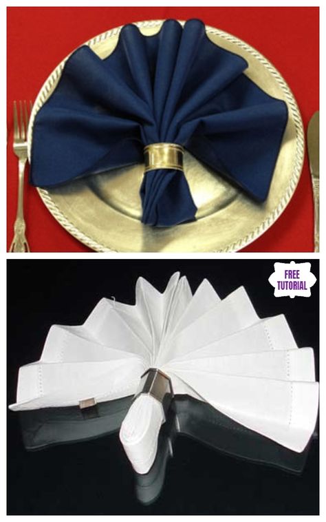 20 Best DIY Napkin Folding Tutorials for Christmas - Ring Fan Napkin Folding DIY Tutorial Napkin Folding Video, Napkin Ring Folding, Outdoor Dining Decor, Wedding Napkin Folding, Bunny Napkin Fold, Diy Napkin Folding, Christmas Tree Napkin Fold, Folded Napkins, Napkin Folding Tutorial