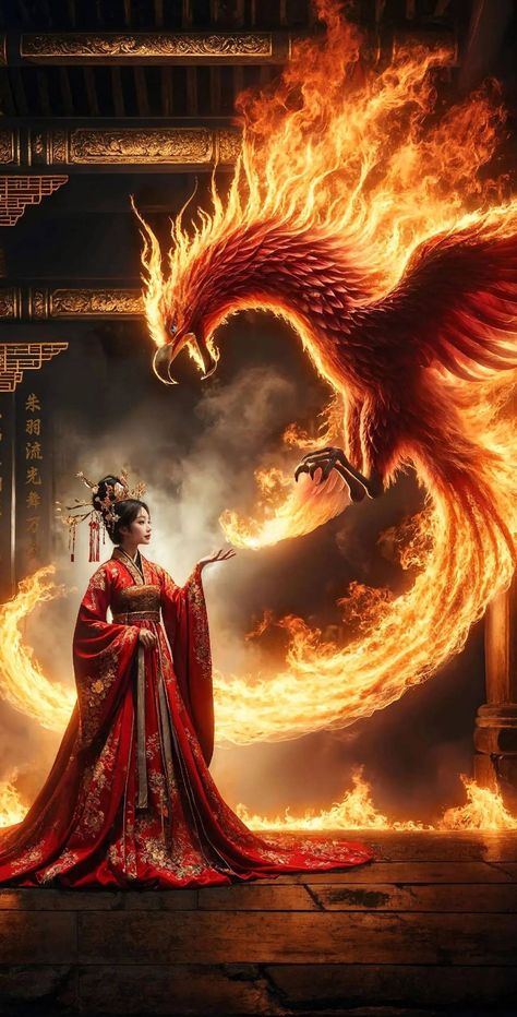 Phoenix Samurai, Phoenix Princess, Dragon Back Tattoo, Jing Y Jang, Phoenix And Dragon, Phoenix Artwork, Metaphysical Art, Mythical Birds, Dragon Artwork Fantasy