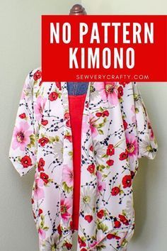 Kimono Pattern Free, Simple Kimono, Kimono Jacket Pattern, Kimono Sewing Pattern, Kimono Sewing, Diy Kimono, Afrikaanse Mode, Basic Sewing, Kimono Pattern