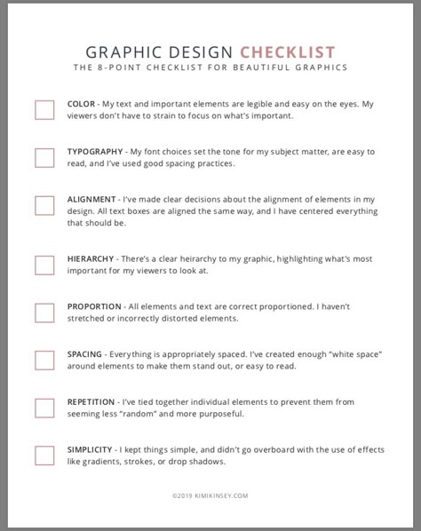 Graphic design checklist Graphic Design Terminology, Graphic Design Assignments Ideas, Brand Design Checklist, Graphic Designer Must Haves, Graphic Design Practice Ideas, Logo Design Checklist, Graphic Design Challenges, Check List Graphic Design, Web Design Checklist