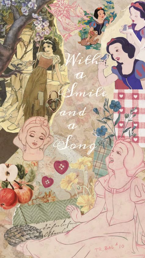 Snow White❤️ #disney #snowwhite #disneyaesthetic #disneywallpaper #wallpaper #disneyprincess #paper #vintage #cottagecore #floral Light Wallpaper Aesthetic White, Disney Wallpaper Snow White, Snow White Iphone Wallpaper, Snow White Cottagecore, Disney Inspired Wallpaper, Snow White Collage, Snow White Aesthetic Wallpaper, Disney Princess Wallpaper Aesthetic, Disney Wallpaper For Iphone Aesthetic