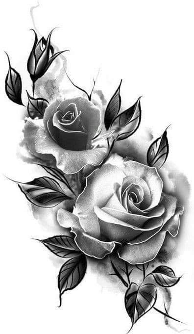 Pretty Skull Tattoos, Black And Grey Rose Tattoo, Rose Drawings, Rose Tattoo Forearm, White Rose Tattoos, Rose Flower Tattoos, Rose Drawing Tattoo, Color Roses, Rose Tattoo Sleeve