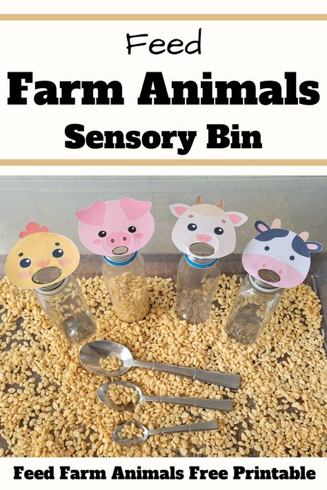 Farm Sensory Bin Ideas for Toddlers and Preschoolers Preschool Farm Sensory Bin, Preschool Farm Sensory Activities, Farm Sensory Activities Preschool, Farm Craft Activities, Farm Sensory Bin Toddlers, Edible Farm Sensory Bin, Feed The Farm Animals Sensory Bin, Farm Animal Daycare Theme, Learning Farm Animals