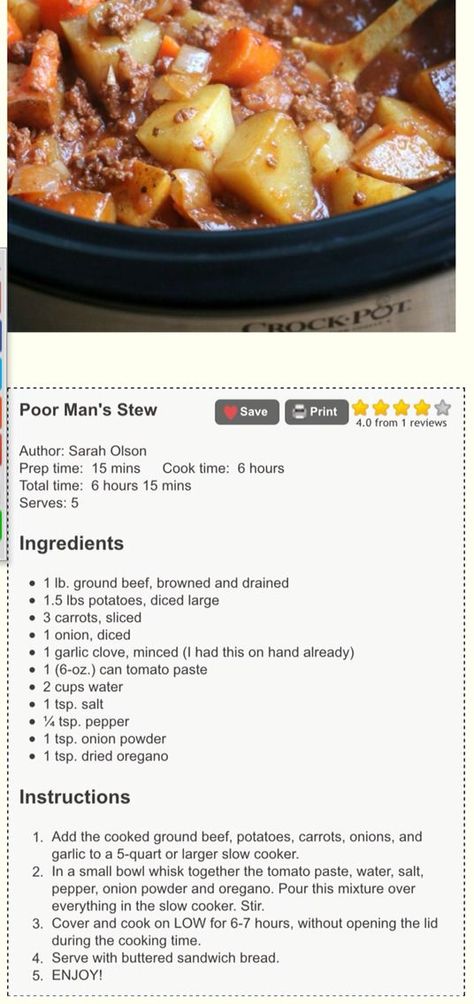 Soup Recipes Cheap, Poor Mans Stew, Recipes Cheap, Crockpot Dishes, Beef Recipes Easy, Crockpot Recipes Slow Cooker, Crock Pot Cooking, Beef Dinner, Crockpot Recipes Easy