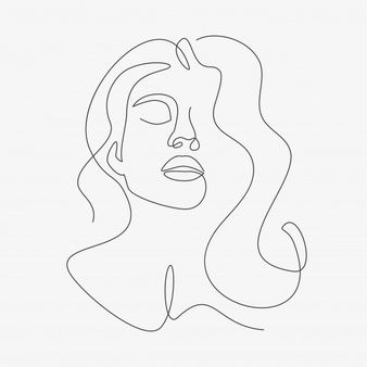 Premium Vector | Woman head lineart illustration. one line drawing. Woman Line Art, One Line Art, Line Art Design, Outline Art, Continuous Line, Line Drawings, Line Art Drawings, Metal Poster Displate, Line Drawing