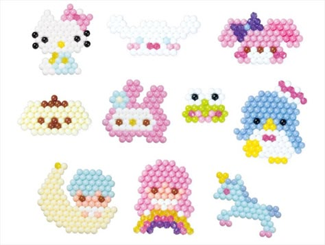 Aqua Beads Patterns Easy, Aqua Beads Patterns, Aquabeads Templates, Pearl Beads Pattern, Art Perle, Perler Bead Designs, Diy Perler Bead Crafts, Aqua Beads, Beads Pattern