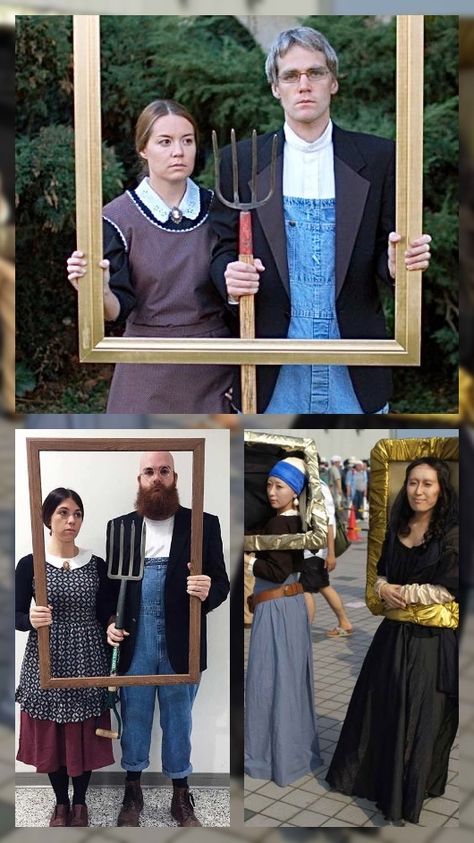 Famous art Halloween costume idea 2022 Famous Art Costume Ideas, Famous Paintings Halloween Costumes, Famous Art Costume, Famous Painting Costume, Artwork Costume, Art Costume Ideas, Art Day Ideas, Art Halloween Costume, Scarecrow Contest