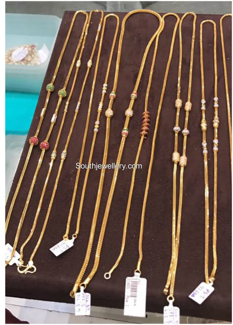 Thali Chain Models Indian Thali Chain Design, Thali Chains Gold, Pusalthadu Designs Gold, Antique Thali Chain, Mugapu Thali Chain, Thali Chain, Kids Gold Jewelry, Jewellery South Indian, Mangalsutra Chain