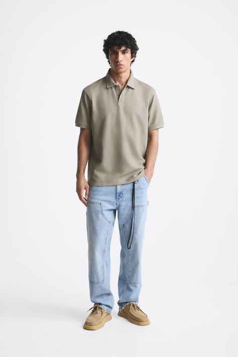 Polo Shirt Men Aesthetic, Oversized Polo Shirt Outfit, Polo Shirt Outfit Men, Outfit Layering, Outfit Cowo, Men's Street Fashion, Polo Shirt Outfits, Face Anatomy, Shirt Outfit Men