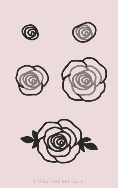 15 Easy Rose Drawing Ideas Rose For Drawing, How Draw A Rose, Roses Art Drawing, How Draw Rose, How To Rose Drawing, Rose Art Reference, How To Make Rose Drawing, Mini Roses Drawing, Drawing Of A Rose Easy