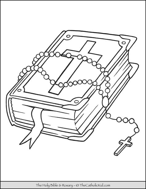 Christian Art Ideas, Religious Coloring Pages, Catholic Coloring Pages, Rosary Drawing, Bible Coloring Sheets, Christian Drawings, Cross Drawing, Jesus Coloring Pages, Bible Drawing