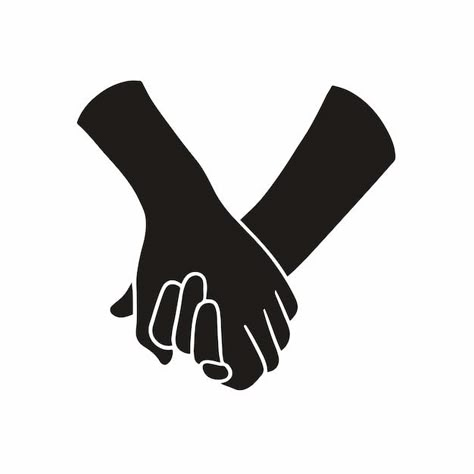 Silhouette of holding hand symbol on whi... | Premium Vector #Freepik #vector #unity-hand #friendship-logo #support-logo #flat-line Hands Logo Ideas, Hand Illustration Vector, Support Logo Design, Hands Illustration Simple, Holding Hands Logo, Hand Holding Illustration, Holding Hands Silhouette, Friendship Logo, Holding Hands Illustration