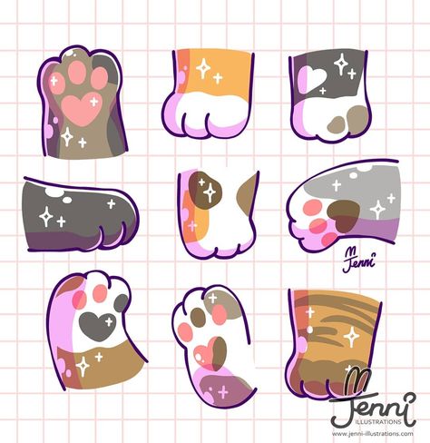 🌸🐰 J E N N I 🐰🌸 on Instagram: “Kitty Paws & Heart Toe Beans 💖🐱🐾💕 . . . #catlover #catpaws #paws #toebeans #calicocat #catsocks #kitty #kittycat #jennillustrations” Cat Paw Drawing, Paw Illustration, Paw Drawing, Kitty Paws, Paw Logo, Cat Anatomy, Toe Beans, Cat Coloring Book, Paw Heart