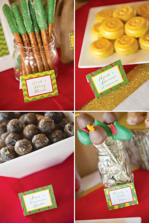 Peter Pan Party Food, Peter Pan Food, Feather Cookies, Peter Pan Party Ideas, Neverland Birthday Party, Peter Pan Play, Peter Pan Birthday Party, Neverland Birthday, Hook Game