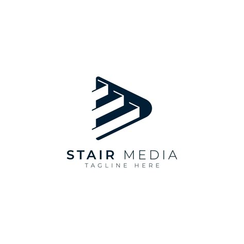 Steps Logo, Success Steps, Media Logo Design, Branding Identity Inspiration, Logo Tv, Brand Identity Guidelines, Corporate Logo Design, Geometric Pattern Background, Logo Design Concept