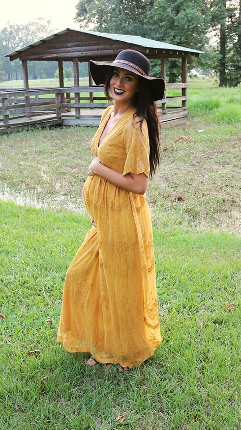 Pink Blush Maternity Mustard yellow lace dress @bkelly8801