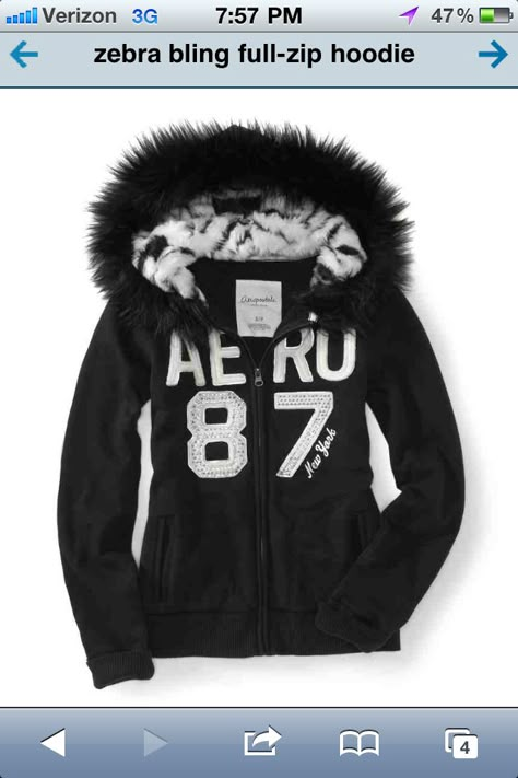 OMG!!! I want it it's a jacket with zebra print inside they also have cheetah print Mcbling Fashion, Trashy Outfits, Girls Hoodies, Faux Fur Hoodie, Aeropostale Hoodies, 2000s Clothes, Fur Hoodie, Hoodies For Women, 2000s Fashion Outfits