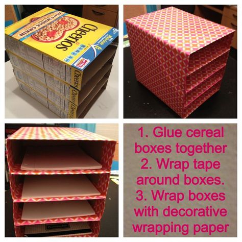 Unique Organization, Room Nook, Diy Organizing, Cereal Boxes, Organizing Hacks, Ways To Recycle, Origami Box, Home Organization Hacks, Craft Room Organization