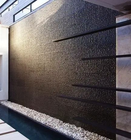 Awesome Backyard Ideas, Indoor Waterfall Wall, Indoor Wall Fountains, Modern Water Feature, Water Wall Fountain, Ideas For Small Yards, Outdoor Wall Fountains, Outdoor Waterfalls, Diy Water Feature