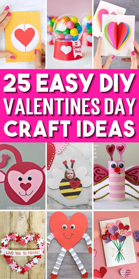 Get creative this Valentine's Day with our beautiful collection of DIY Valentine's Day crafts for kids and adults. Show your affection with thoughtful Valentine's gifts for him or craft your own heartfelt Valentine's Day card to express your love. Dive into the world of love and creativity with a variety of heart-themed craft ideas, Valentine's Day paper crafts, or Valentine's Day wreaths that are perfect for the occasion. Crafts Mothers Day, Valentine Paper Crafts, Valentine Paper, Valentines Kids, Easy Valentine Crafts, Diy Valentines Cards, Holiday Craft Ideas, Easy Valentines, Sensory Crafts