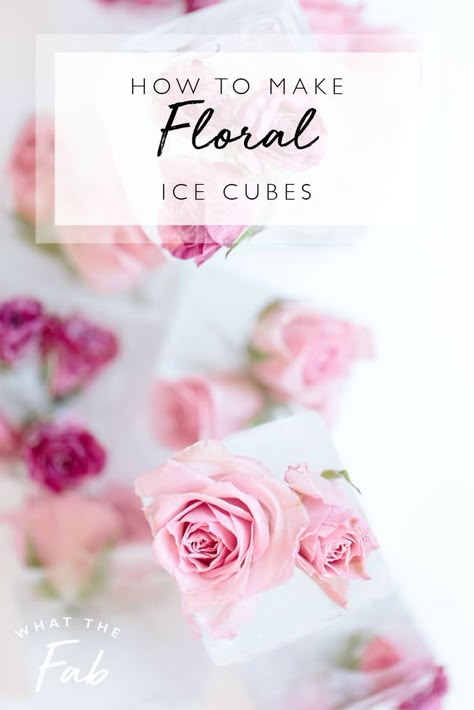 Ice Cube Flowers How To Make, Roses In Ice Cubes, I’ve Cubes With Flowers, How To Make Rose Ice Cubes, Ice Cubes For Mimosas, Fancy Ice Cubes Ideas, How To Freeze Flowers In Ice Cubes, Decorated Ice Cubes, Ice Cube Flowers