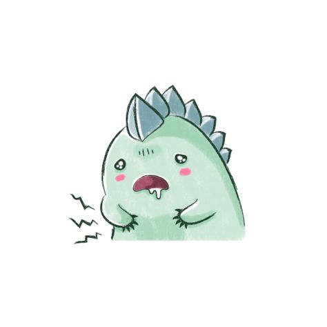 So hungry! "Gecko Chan" By Meritxell Garcia LINE Stickers, available here… Hungry Character Illustration, Hungry Character Design, Godzilla Illustration Cute, Hungry Drawing, Hungry Illustration, Godzilla Cute, Hungry Cartoon, Dragon Character Design, Cooking Cartoon