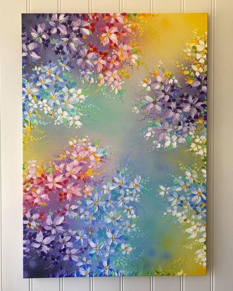 Rectangular Canvas Painting Ideas, Waterfall Pictures, Flowers Acrylic, Abstract Floral Paintings, Painting Media, Landscape Art Painting, Impasto Painting, Pastel Art, Painting Art Projects