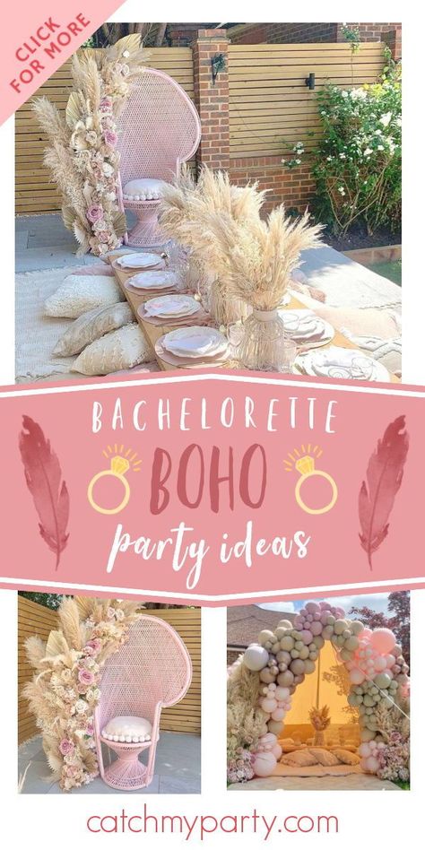 Don't miss this amazing boho picnic bachelorette party! The Table settings are so impressive! See more party ideas and share yours at CatchMyParty.com Boho Chic Bachelorette Party Ideas, Bachelorette Boho Party, Boho Hen Party Decorations, Bachella Party Ideas, Bachelorette Party Boho Theme, Boho Batchloret Party Ideas, Bachelorette Picnic Ideas, Boho Bachelorette Party Decorations, Boho Pjs