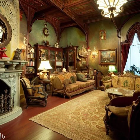 18th Century Drawing Room, Victorian Orientalism Interior, 1880s Living Room, Neo Victorian Decor, Comfy Victorian Living Room, 1899 House Interior, Old Victorian House Interior, Victorian Mansion Living Room, Victorian Aesthetic Interior