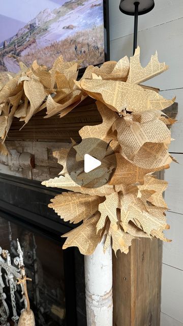 Rachel Harper - Decorating / DIY on Instagram: "Check out this easy old book page fall garland 🍁. . Comment “LEAF” and I’ll send you a link to the tutorial!  . #leafgarland #diyoldbooks #thepondsfarmhouse #diyleafgarland" Fall Garlands Diy, Fall Garland Diy, Diy Leaf Garland, Diy Fall Garland, Diy Old Books, Fall Garlands, Page Crafts, Pumpkins And Gourds, Fall Leaf Garland