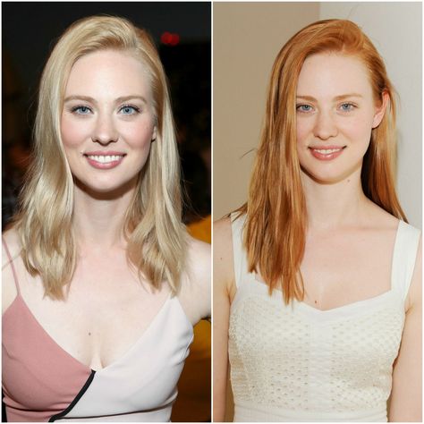 Celebrities Hair, Natural Redheads, Dark Strawberry Blonde, Deborah Ann Woll, Blonde Natural, Strawberry Blonde Hair Color, Natural Red Hair, Blonde Roots, Red To Blonde