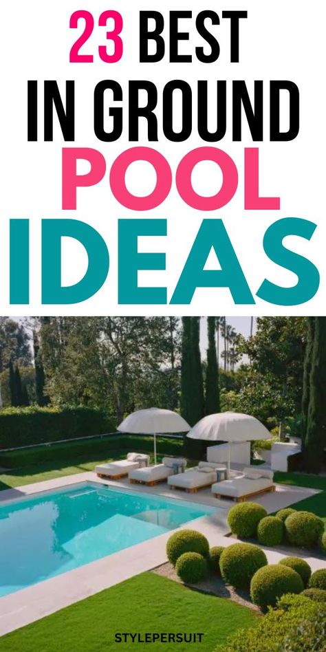 23 Best Backyard Inground Pool Ideas – StylePersuit Inground Rectangle Pool Ideas, Large Yard With Pool, Backyard Pool Layout, Inground Pool Ideas Backyards, Backyard Inground Pool Ideas, Backyard Inground Pool, In Ground Pool Ideas, Pool Ideas Inground, Swimming Pools Backyard Inground