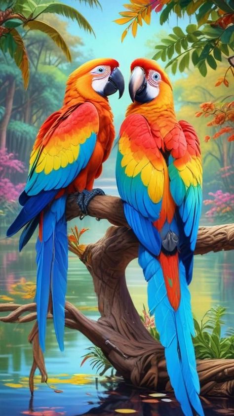 Exotic Birds Colorful, Love Parrots, Parrot Wallpaper, Birds Photography Nature, Parrot Painting, Buddhist Art Drawing, Natural Photo, Parrots Art, Amazing Animal Pictures