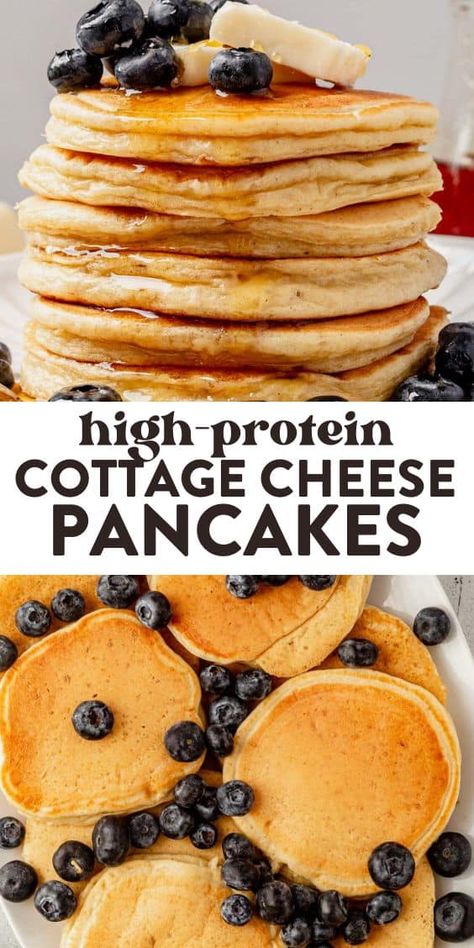 Cottage Cheese Pancakes Baby Protein Pancakes, Pancake Cottage Cheese Recipe, Protein Pancakes Recipe Cottage Cheese, Protein Packed Pancakes, High Protein Pancakes Cottage Cheese, Easy Cottage Cheese Pancakes, Cottage Cheese Kodiak Pancakes, Cottage Cheese Pancakes Gluten Free, Protein Cottage Cheese Pancakes