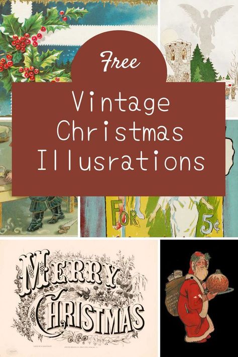 collage of vintage Christmas illustrations and ads Vintage Christmas Svg Free, Vintage Christmas Banner Printable Free, Free Retro Christmas Printables, Public Domain Christmas Images, Free Christmas Images Printable, Printable Christmas Pictures Free, Free Christmas Printables Vintage Clip Art, Vintage Christmas Prints Free Printable, Vintage Christmas Printables Free